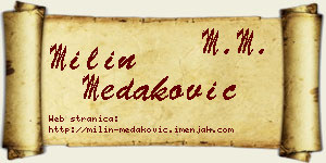 Milin Medaković vizit kartica